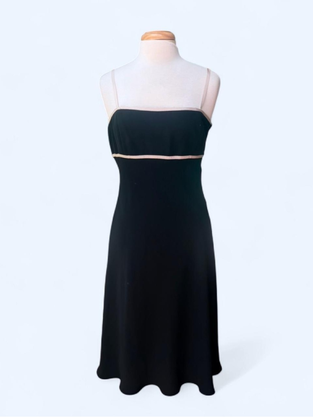Vintage Maggy London Black Midi Dress  Spaghetti Straps  Cocktails Perfect ✨